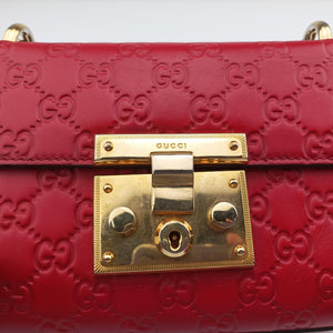 Pre-owned Gucci Padlock Red Leather 409487 shoulderbag | stylenewstar