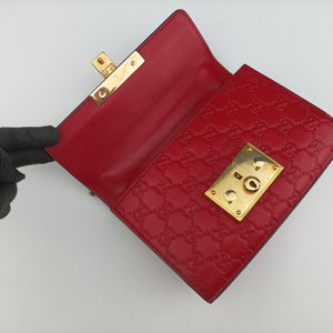 Pre-owned Gucci Padlock Red Leather 409487 shoulderbag | stylenewstar
