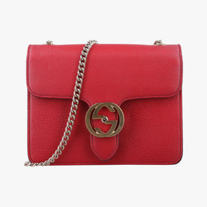 Pre-owned Gucci Interlocking G Red Leather 510304 shoulderbag | stylenewstar