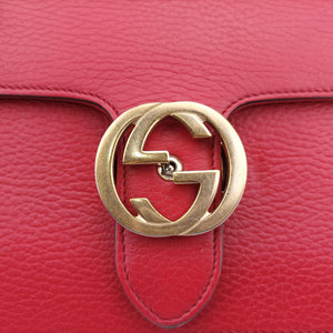 Pre-owned Gucci Interlocking G Red Leather 510304 shoulderbag | stylenewstar