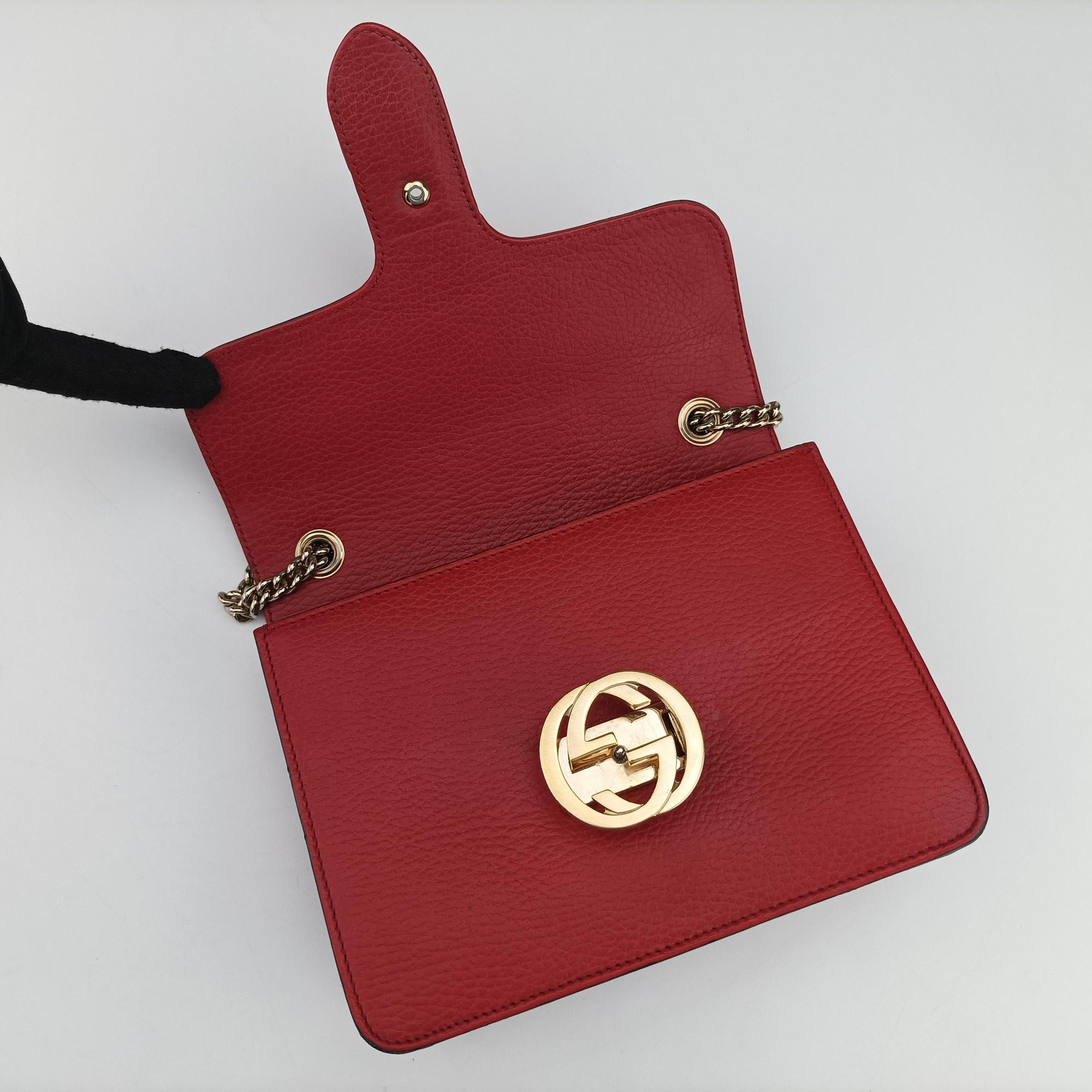 Pre-owned Gucci Interlocking G Red Leather 510304 shoulderbag | stylenewstar