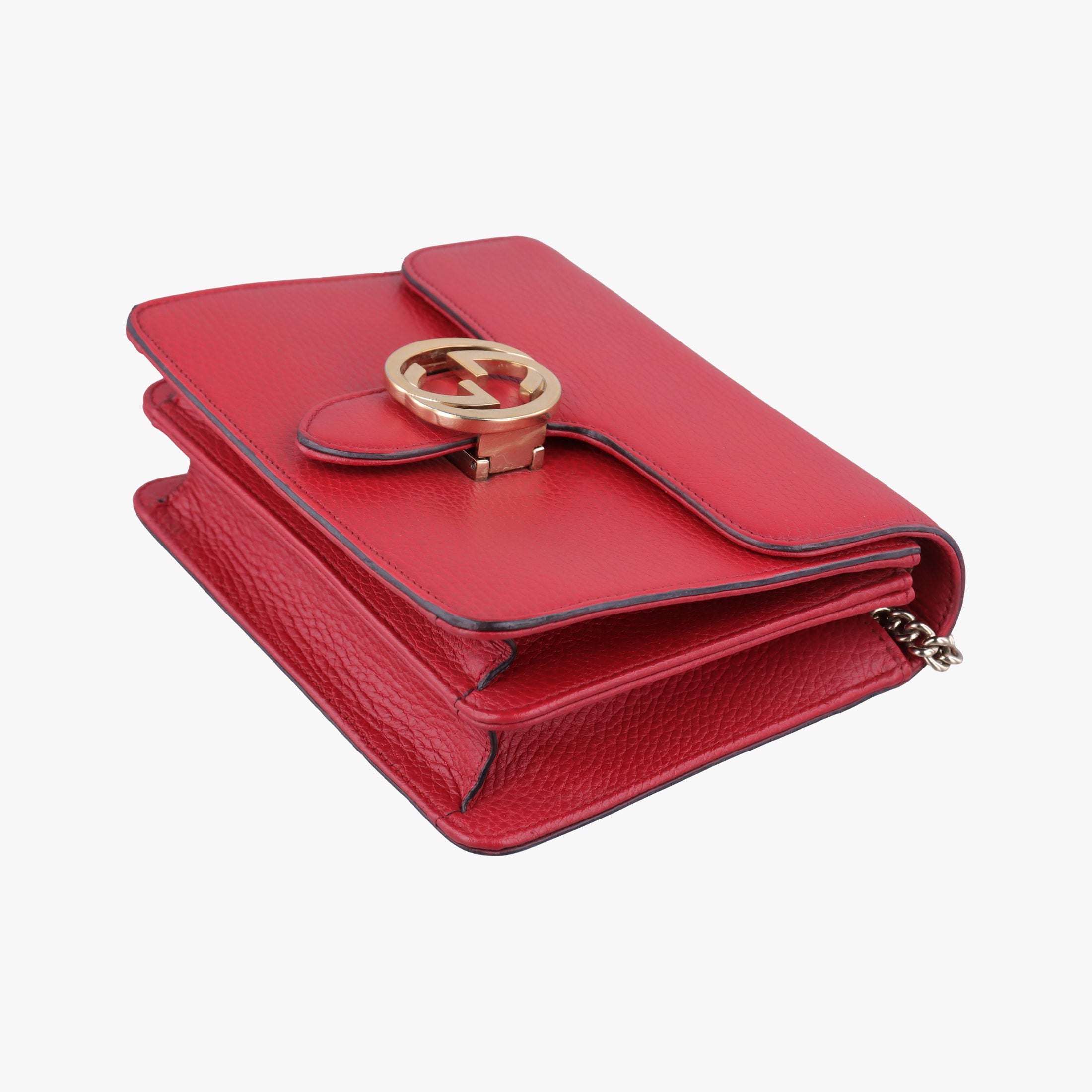 Pre-owned Gucci Interlocking G Red Leather 510304 shoulderbag | stylenewstar