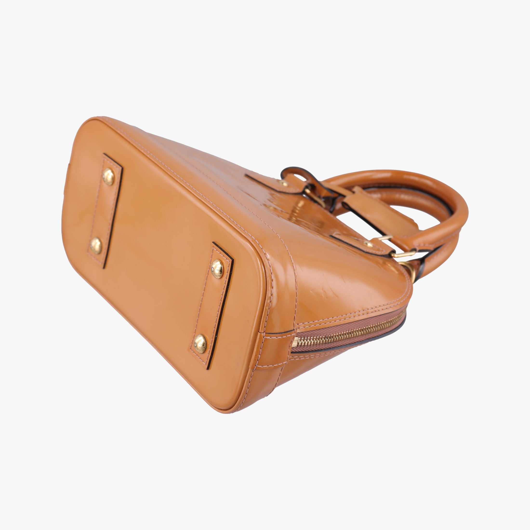 Secondhand Louis Vuitton Alma BB Rose Velours Vernis M91585 shoulderbag | stylenewstar