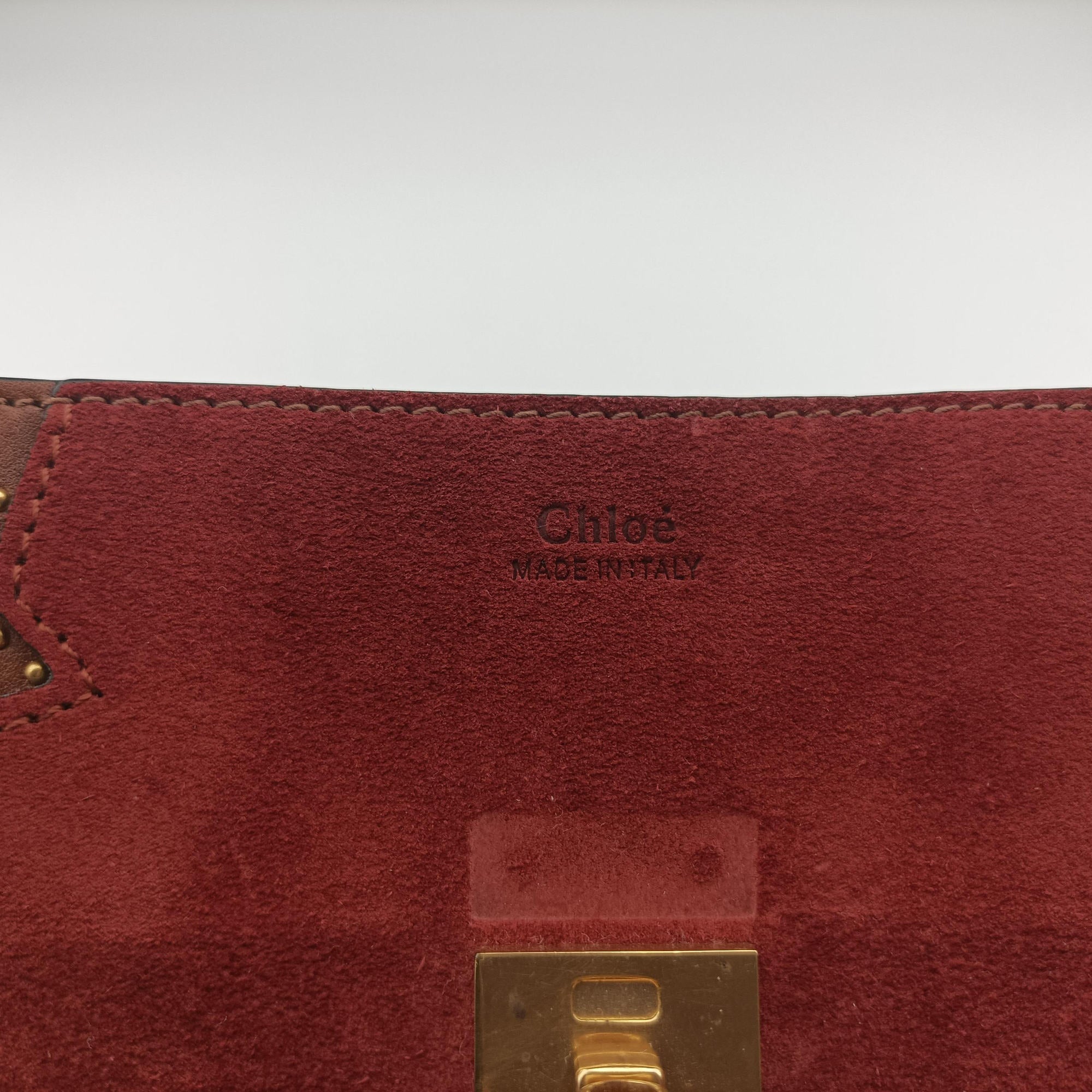Pre-owned Chloe DREW Red × Brown Leather×Suede  shoulderbag | stylenewstar