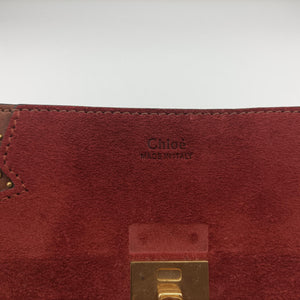 Pre-owned Chloe DREW Red × Brown Leather×Suede  shoulderbag | stylenewstar