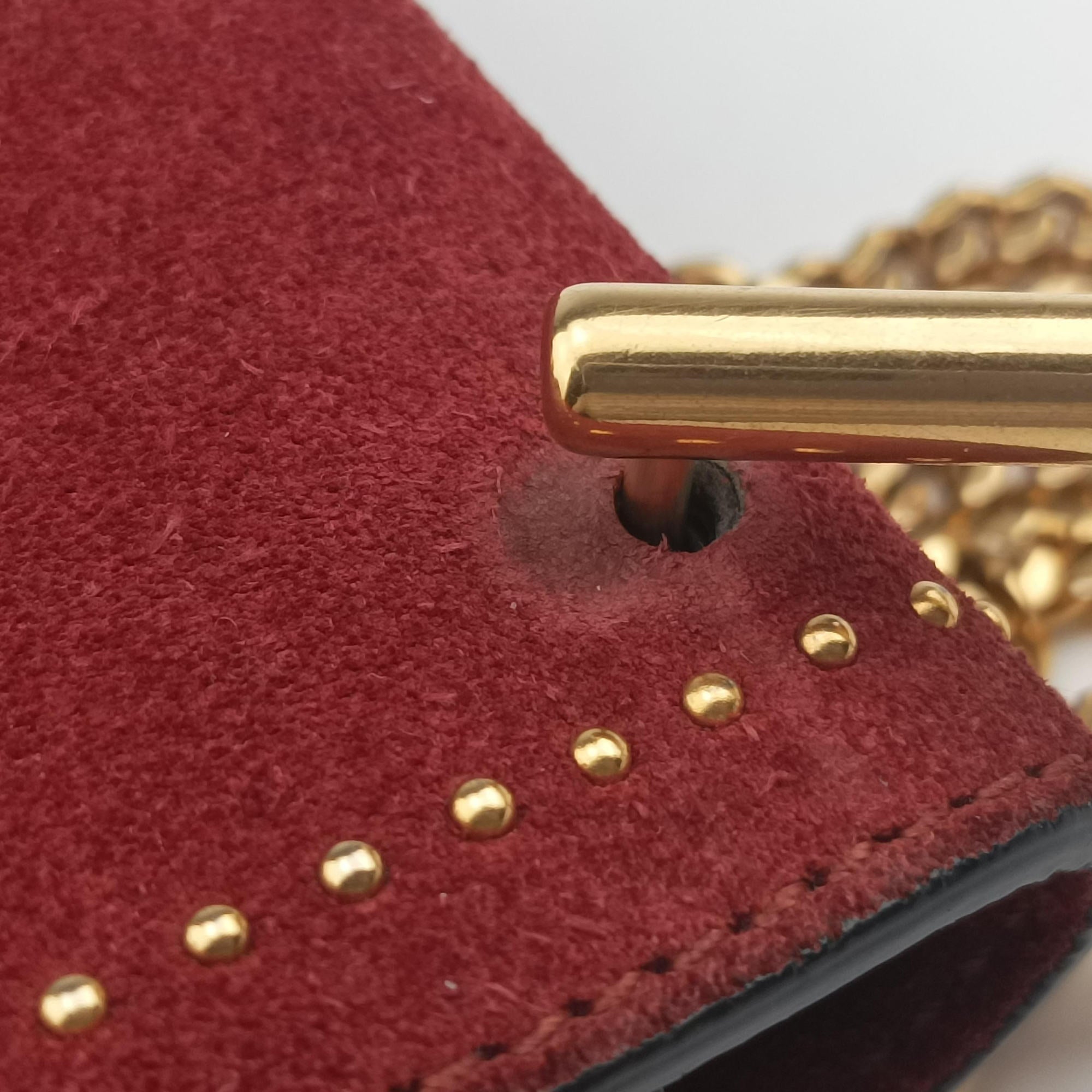 Pre-owned Chloe DREW Red × Brown Leather×Suede  shoulderbag | stylenewstar