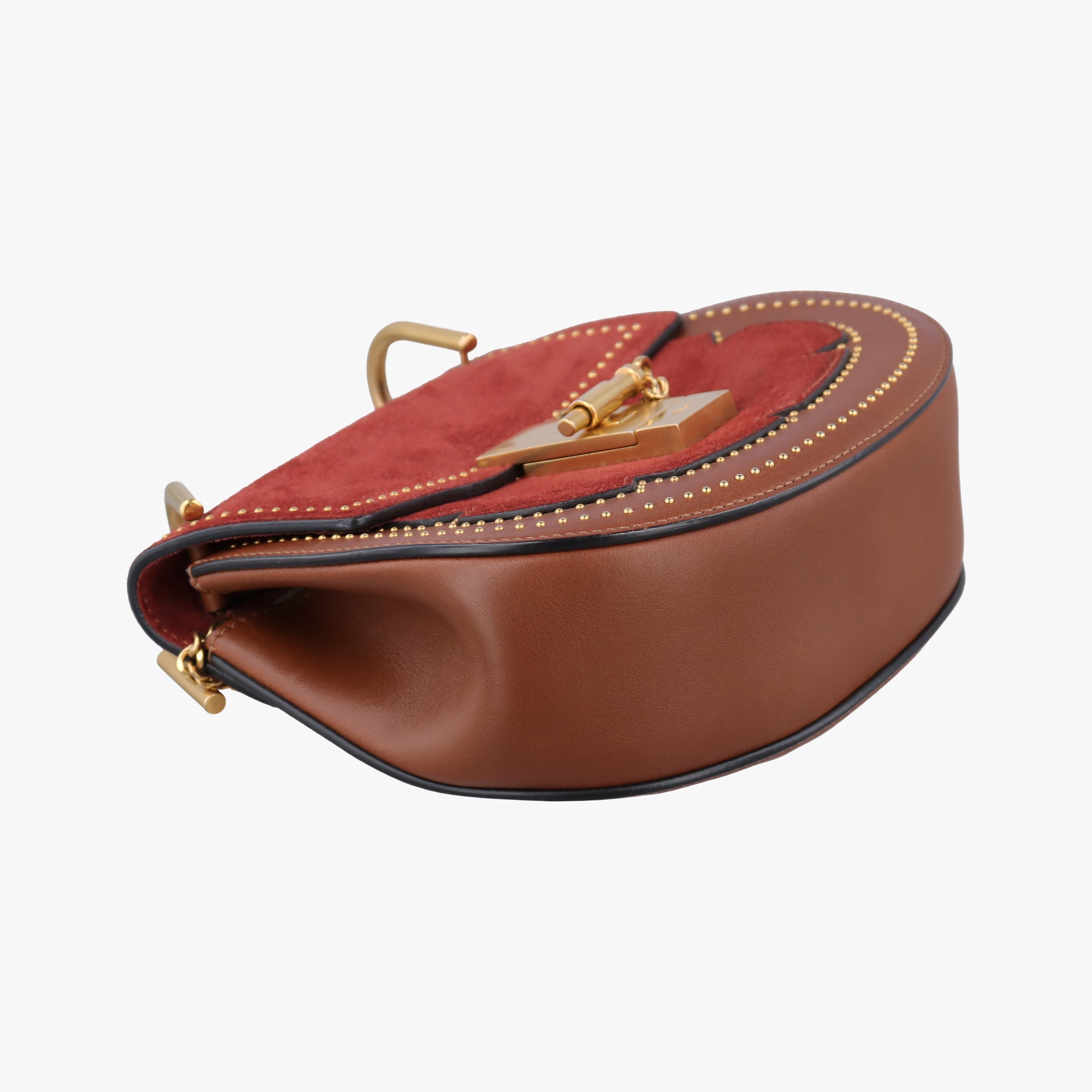 Pre-owned Chloe DREW Red × Brown Leather×Suede  shoulderbag | stylenewstar