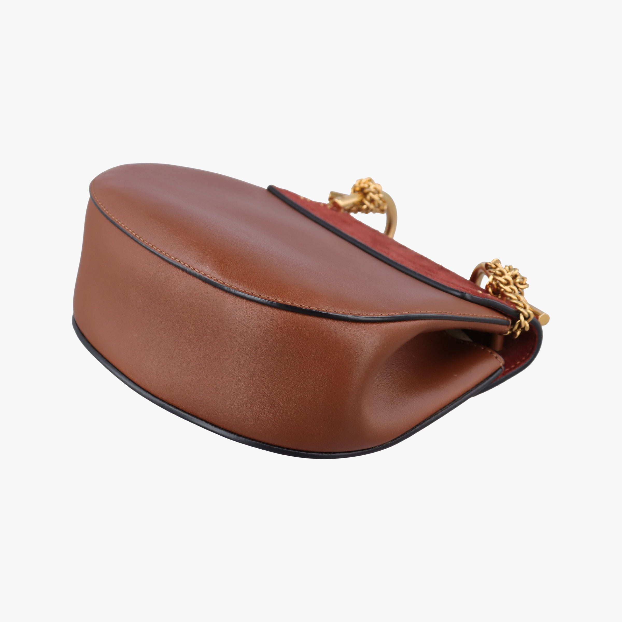 Pre-owned Chloe DREW Red × Brown Leather×Suede  shoulderbag | stylenewstar