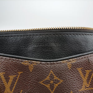 Pre-owned Louis Vuitton PALLAS Brown×Noir Monogram Canvas×calf leather M41175 handbag | stylenewstar