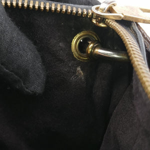 Pre-owned Louis Vuitton PALLAS Brown×Noir Monogram Canvas×calf leather M41175 handbag | stylenewstar