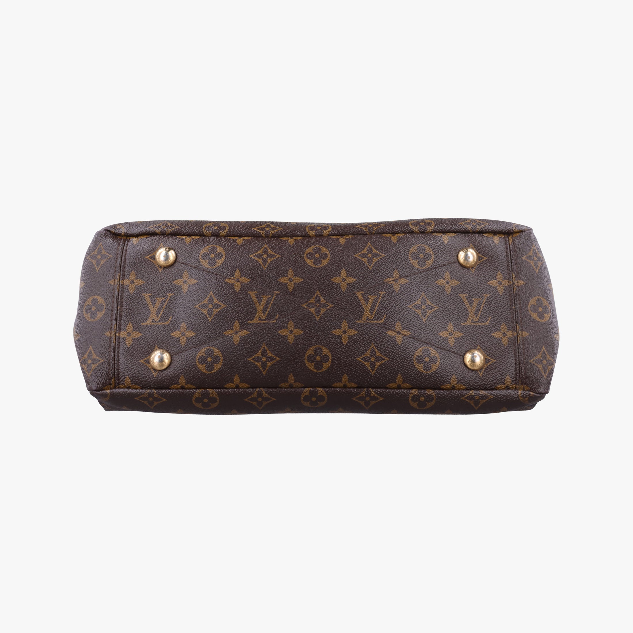 Pre-owned Louis Vuitton PALLAS Brown×Noir Monogram Canvas×calf leather M41175 handbag | stylenewstar