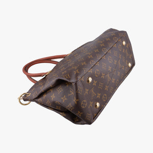 Pre-owned Louis Vuitton PALLAS Brown×Noir Monogram Canvas×calf leather M41175 handbag | stylenewstar