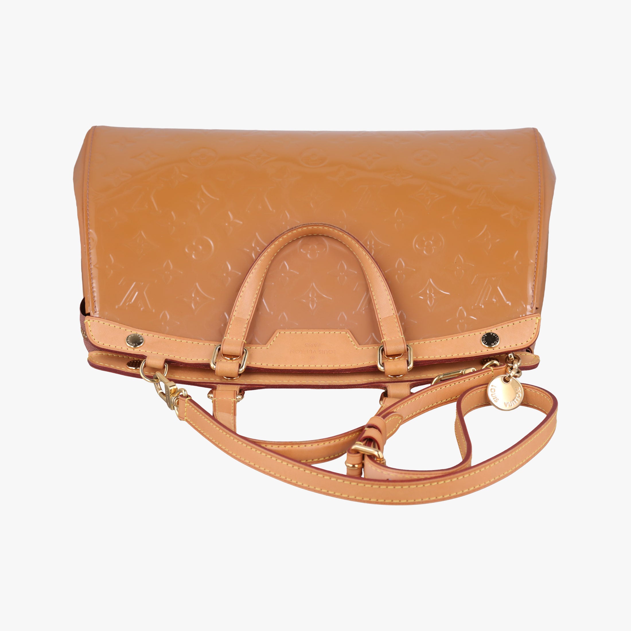 Pre-owned Louis Vuitton Brea MM Beige Poodle Vernis M91755 shoulderbag | stylenewstar