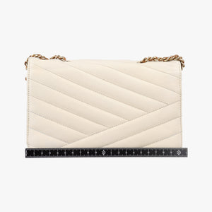 Vintage Chanel Mademoiselle 2.55 Gabrielle Flap Chevron White lambskin A66839 shoulderbag | stylenewstar