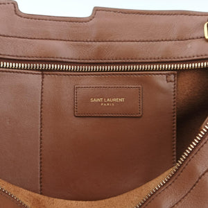 Pre-owned Yves Saint Laurent Y Ligne Petit Cabas Brown Leather 311210 shoulderbag | stylenewstar