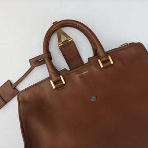 Pre-owned Yves Saint Laurent Y Ligne Petit Cabas Brown Leather 311210 shoulderbag | stylenewstar