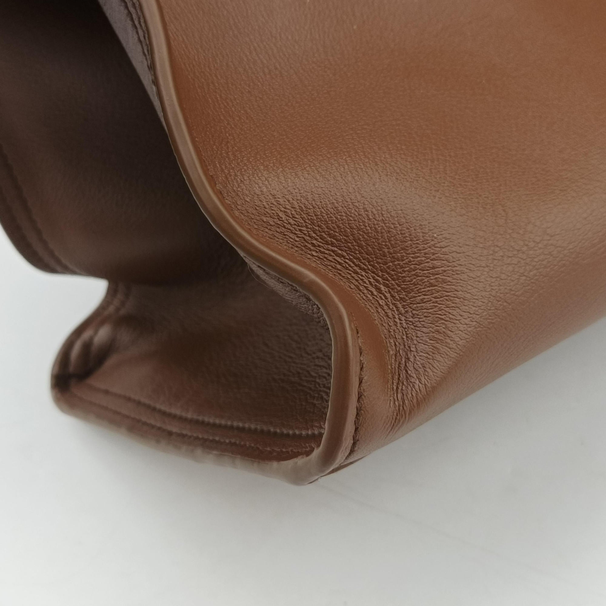 Pre-owned Yves Saint Laurent Y Ligne Petit Cabas Brown Leather 311210 shoulderbag | stylenewstar