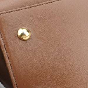 Pre-owned Yves Saint Laurent Y Ligne Petit Cabas Brown Leather 311210 shoulderbag | stylenewstar