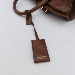 Pre-owned Yves Saint Laurent Y Ligne Petit Cabas Brown Leather 311210 shoulderbag | stylenewstar