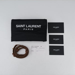 Pre-owned Yves Saint Laurent Y Ligne Petit Cabas Brown Leather 311210 shoulderbag | stylenewstar
