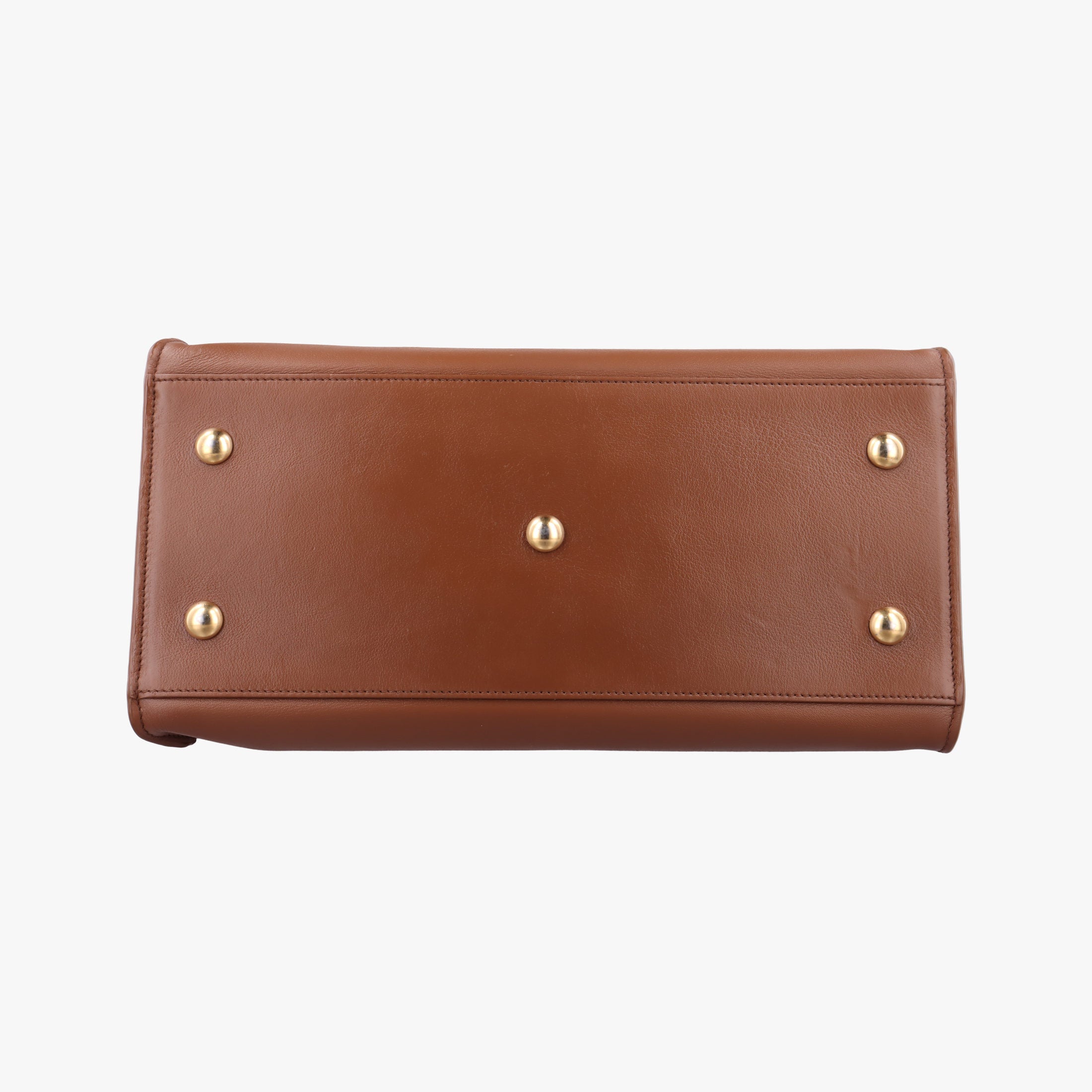Pre-owned Yves Saint Laurent Y Ligne Petit Cabas Brown Leather 311210 shoulderbag | stylenewstar