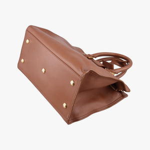 Pre-owned Yves Saint Laurent Y Ligne Petit Cabas Brown Leather 311210 shoulderbag | stylenewstar
