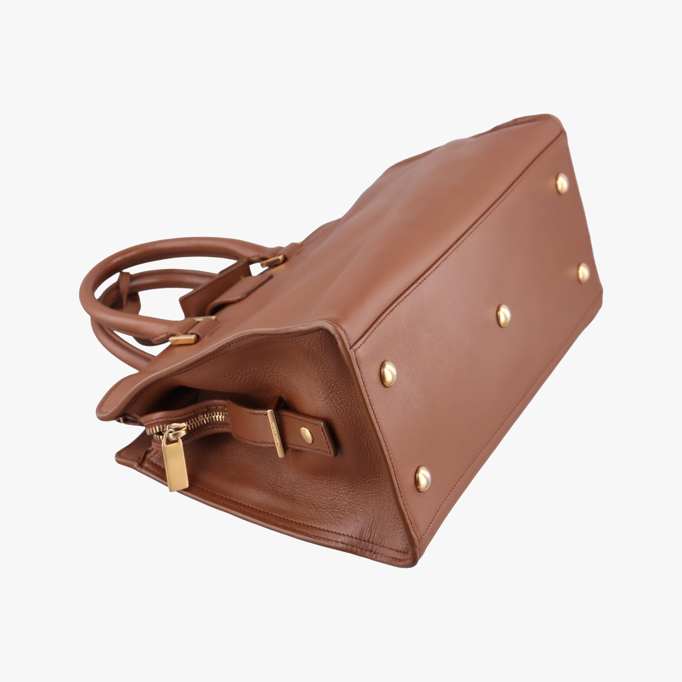 Pre-owned Yves Saint Laurent Y Ligne Petit Cabas Brown Leather 311210 shoulderbag | stylenewstar