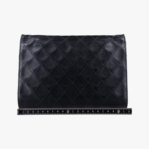 Pre-owned Chanel Matelasse 25 Push Lock Chain Black lambskin A03570 shoulderbag | stylenewstar