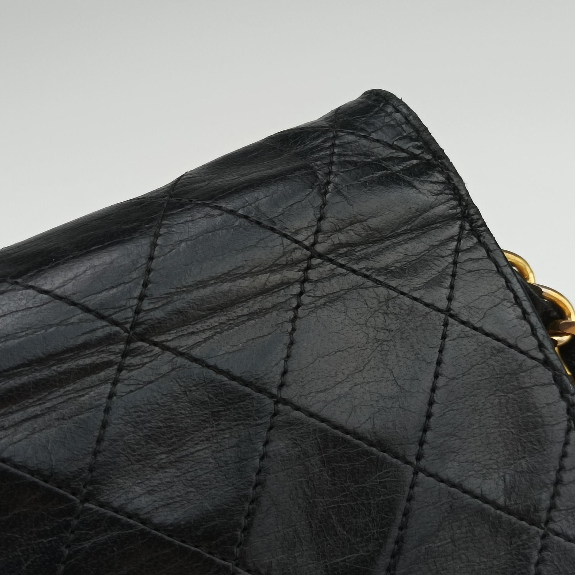 Pre-owned Chanel Matelasse 25 Push Lock Chain Black lambskin A03570 shoulderbag | stylenewstar