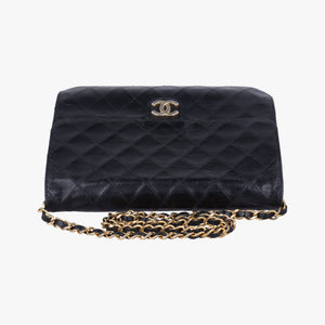 Pre-owned Chanel Matelasse 25 Push Lock Chain Black lambskin A03570 shoulderbag | stylenewstar