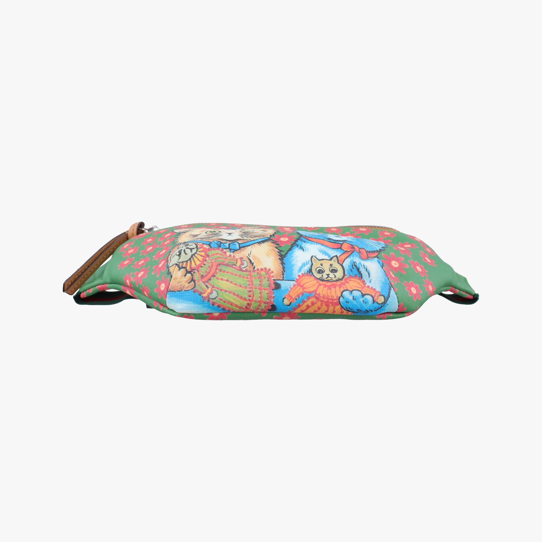 Pre-owned Gucci kids GG Top strawberry Print Green × Multi canvas 502095 bum bag/waist bag | stylenewstar