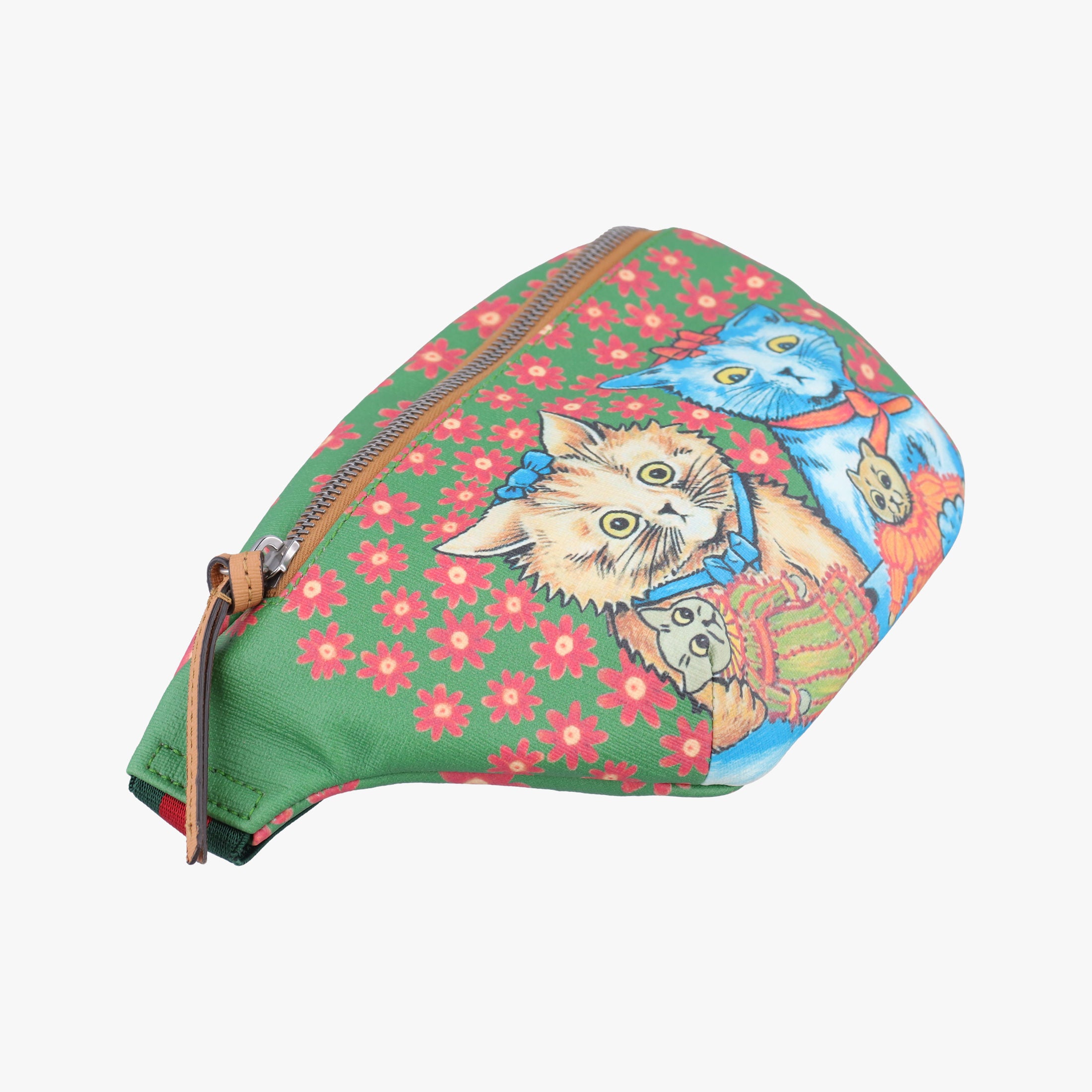 Pre-owned Gucci kids GG Top strawberry Print Green × Multi canvas 502095 bum bag/waist bag | stylenewstar