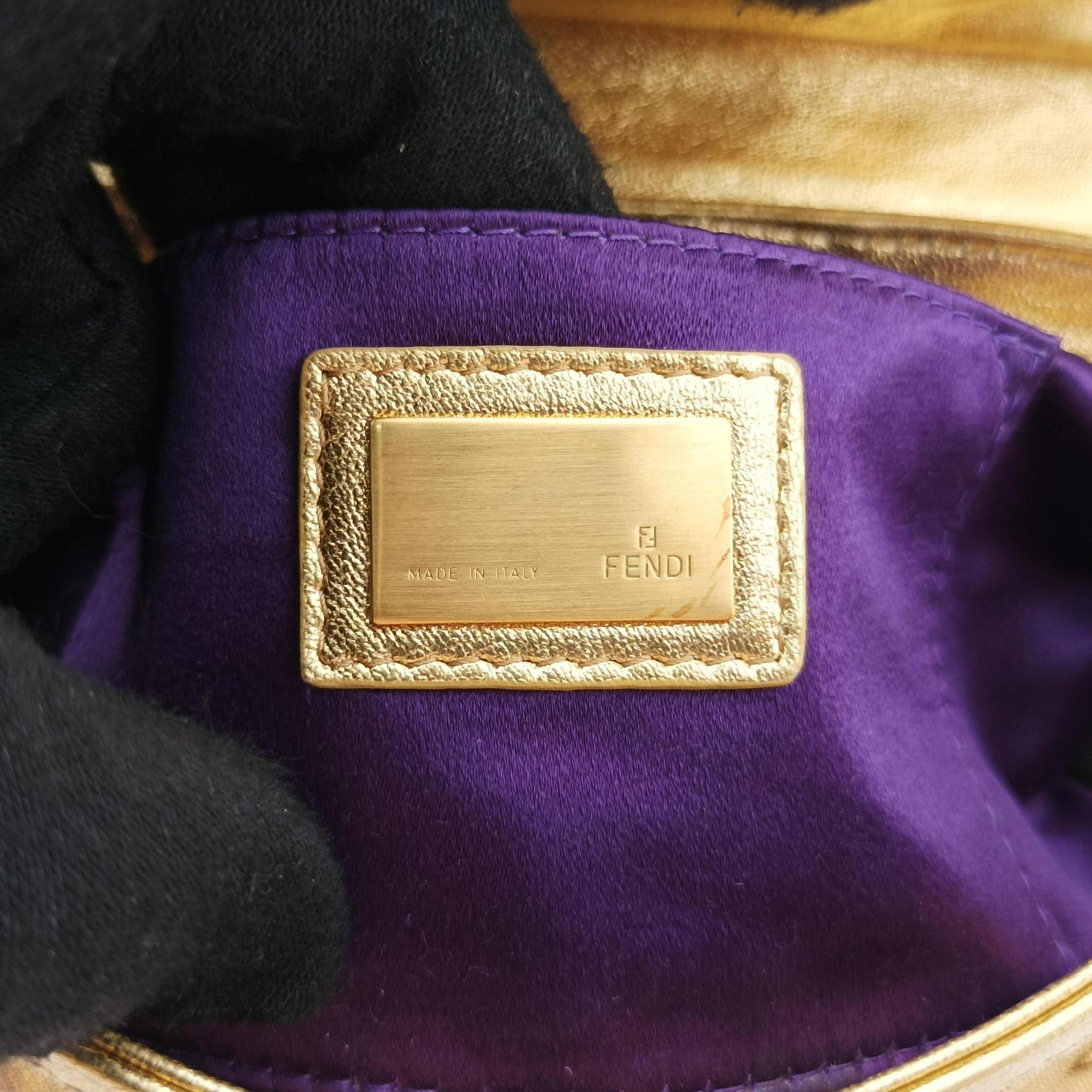 Secondhand Fendi Zucchino turn lock Brown Metal Mesh × Leather 8BP010 clutchbag | stylenewstar