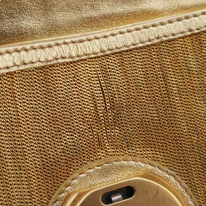 Secondhand Fendi Zucchino turn lock Brown Metal Mesh × Leather 8BP010 clutchbag | stylenewstar