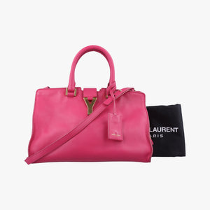 Pre-owned Yves Saint Laurent Y Ligne Petit Cabas Rose Leather 311210 shoulderbag | stylenewstar