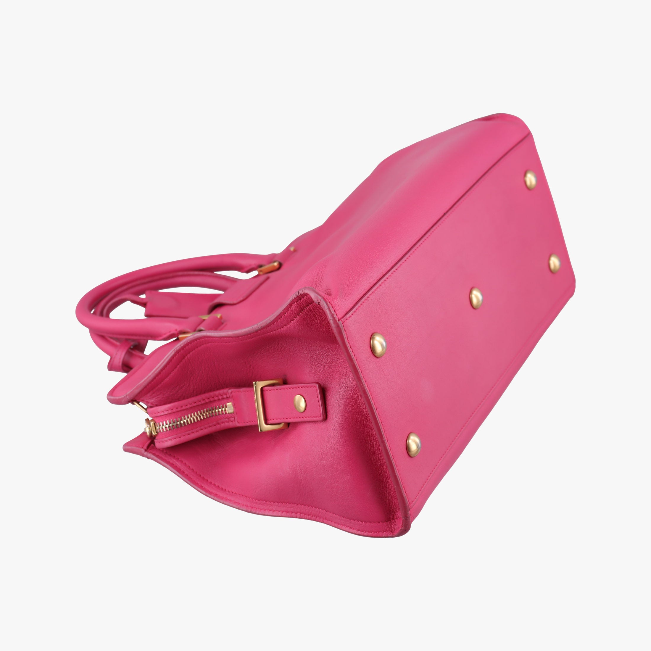 Pre-owned Yves Saint Laurent Y Ligne Petit Cabas Rose Leather 311210 shoulderbag | stylenewstar