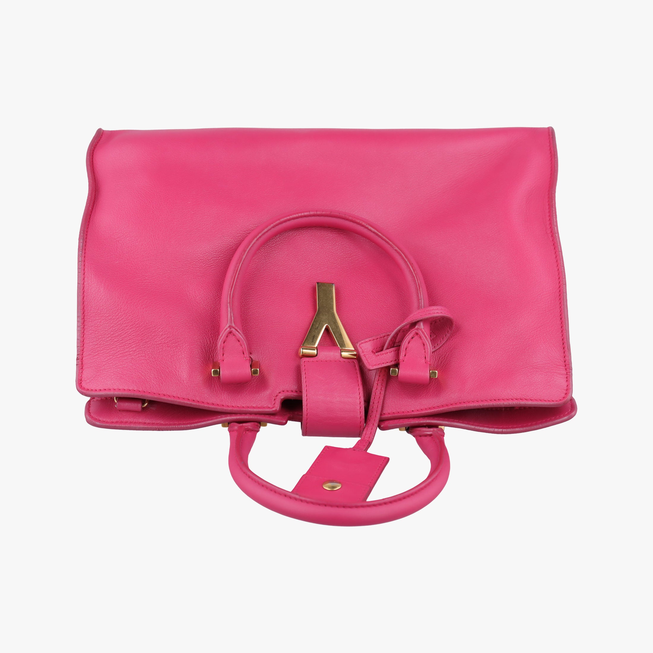 Pre-owned Yves Saint Laurent Y Ligne Petit Cabas Rose Leather 311210 shoulderbag | stylenewstar