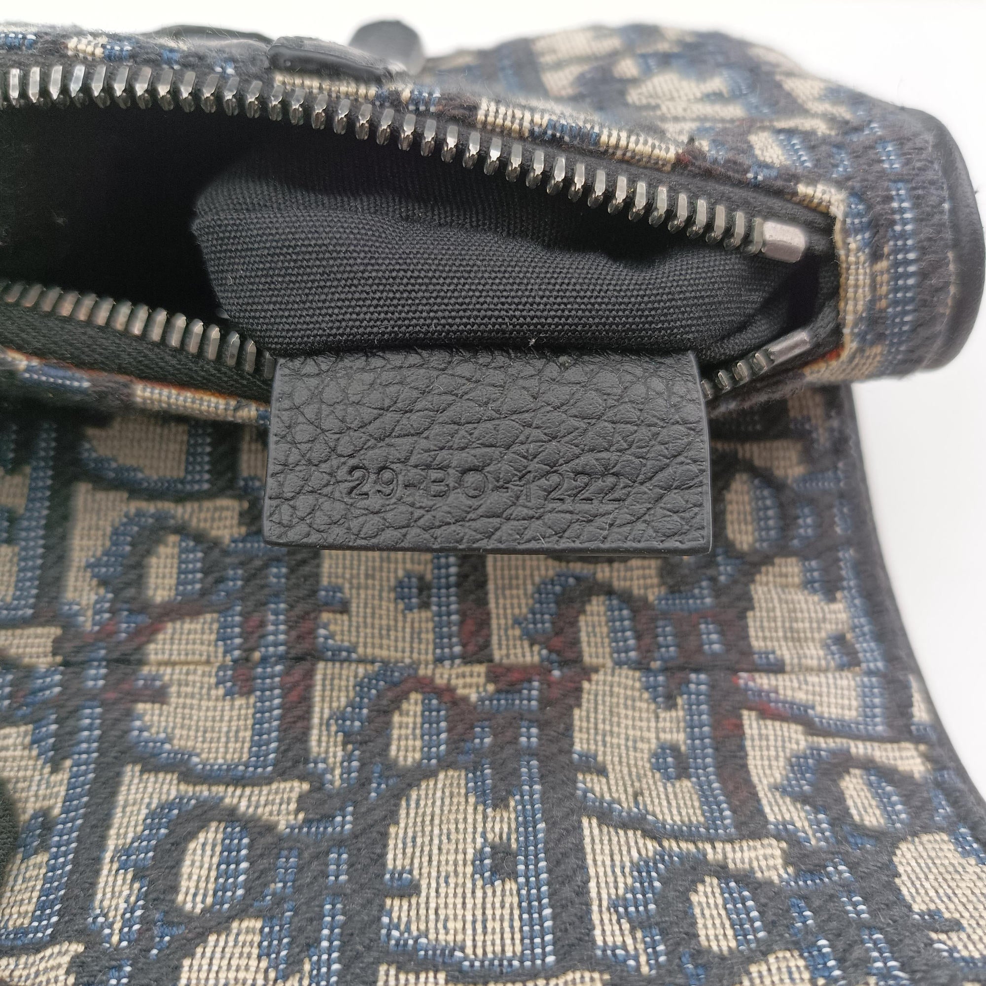 Pre-owned Christian Dior saddle Gray×Navy×Black Jacquard×Leather  bum bag/waist bag | stylenewstar