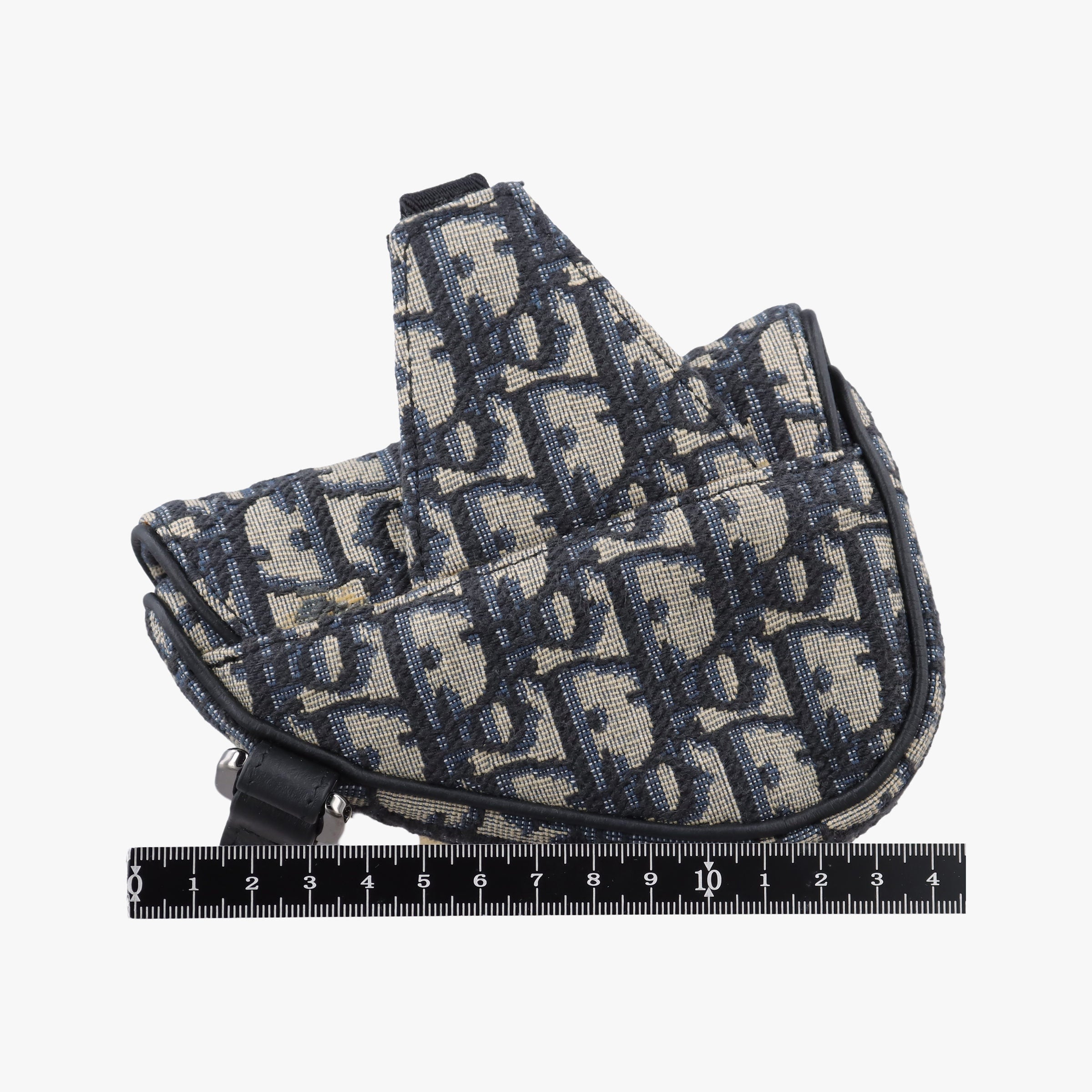 Pre-owned Christian Dior saddle Gray×Navy×Black Jacquard×Leather  bum bag/waist bag | stylenewstar
