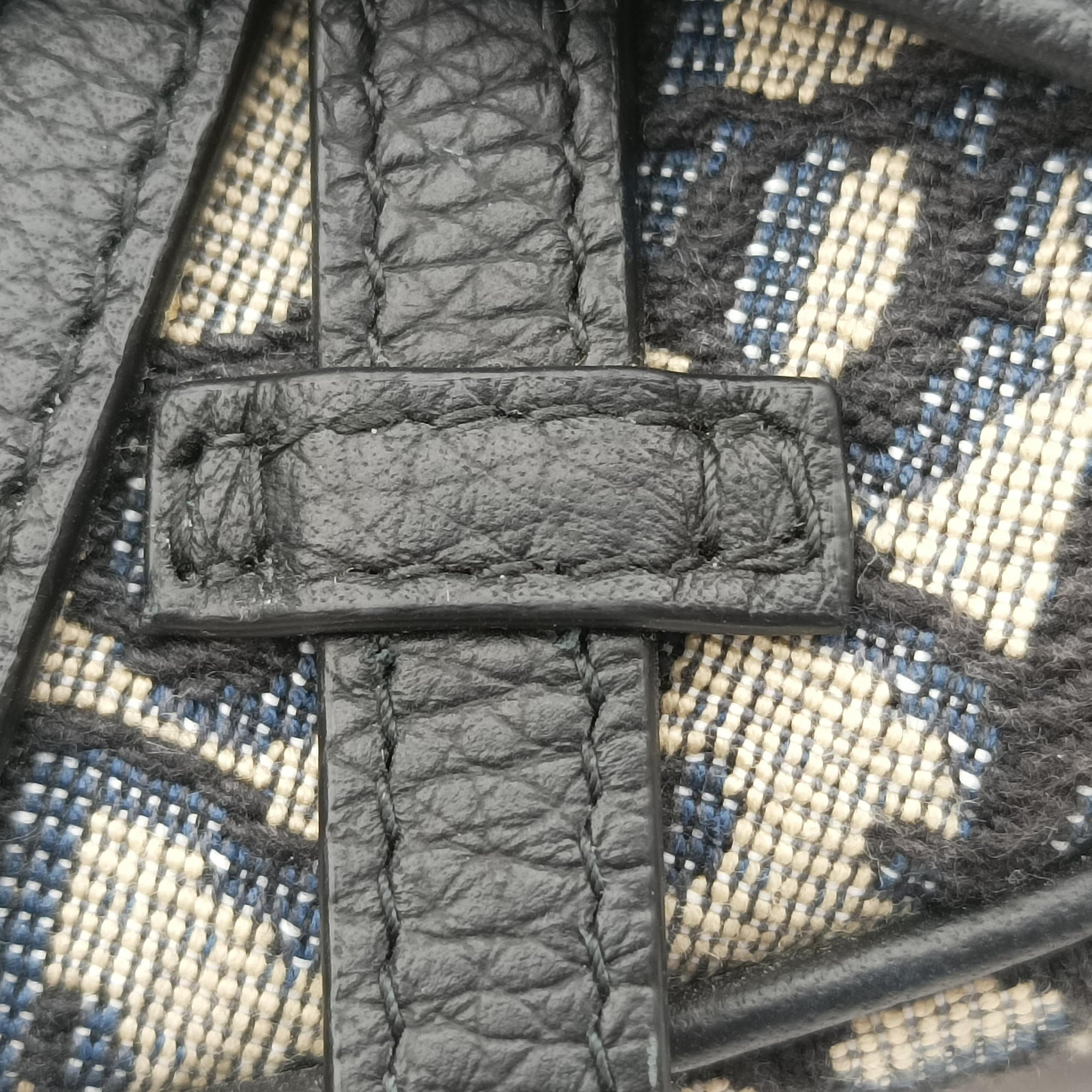 Pre-owned Christian Dior saddle Gray×Navy×Black Jacquard×Leather  bum bag/waist bag | stylenewstar