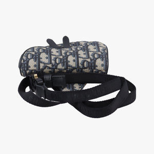 Pre-owned Christian Dior saddle Gray×Navy×Black Jacquard×Leather  bum bag/waist bag | stylenewstar