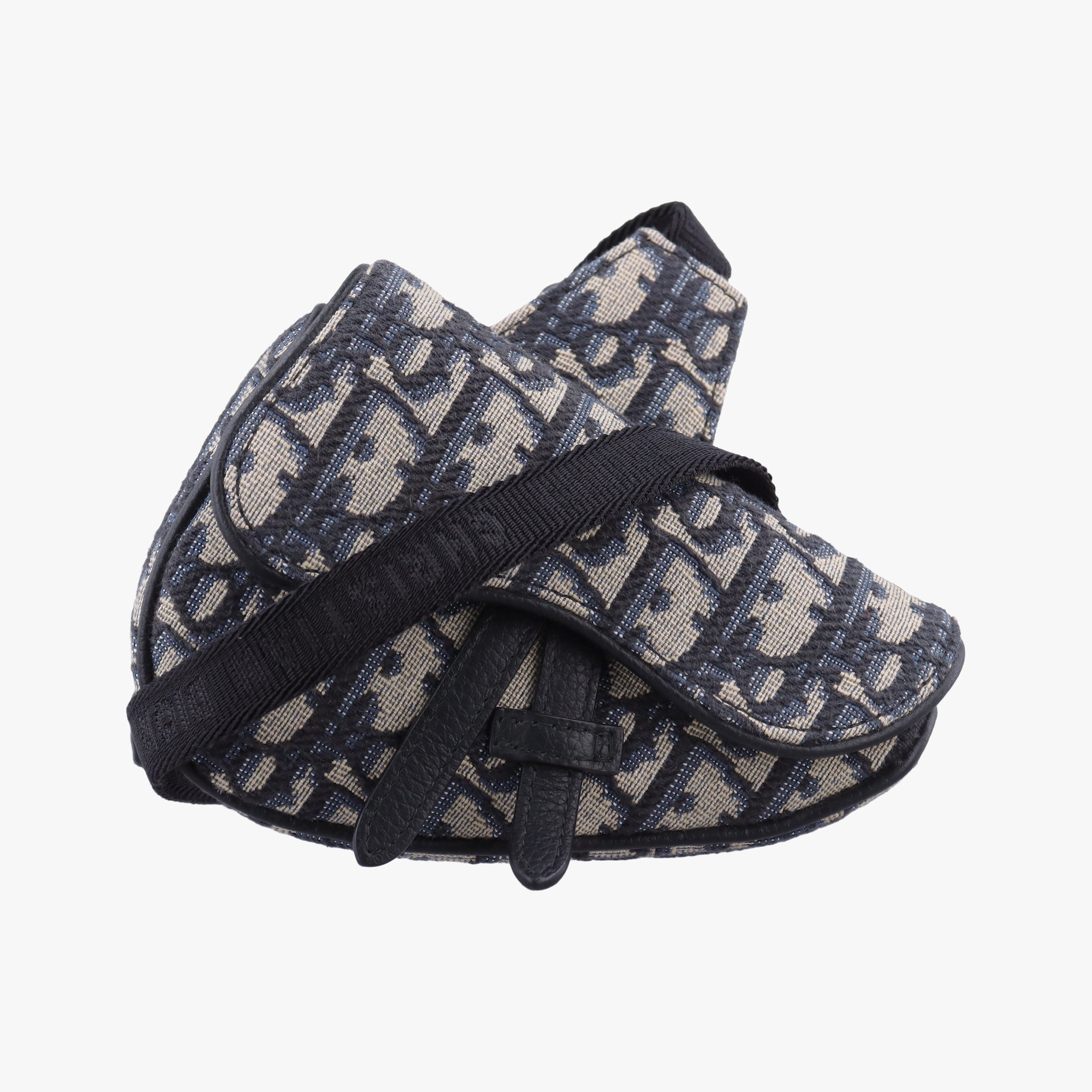 Vintage Christian Dior saddle Navy×Gray Jacquard  bum bag/waist bag | stylenewstar
