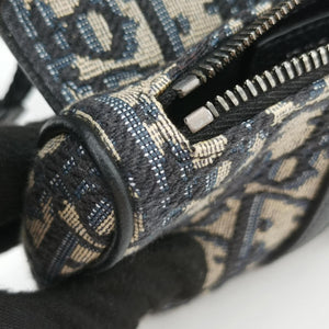 Vintage Christian Dior saddle Navy×Gray Jacquard  bum bag/waist bag | stylenewstar