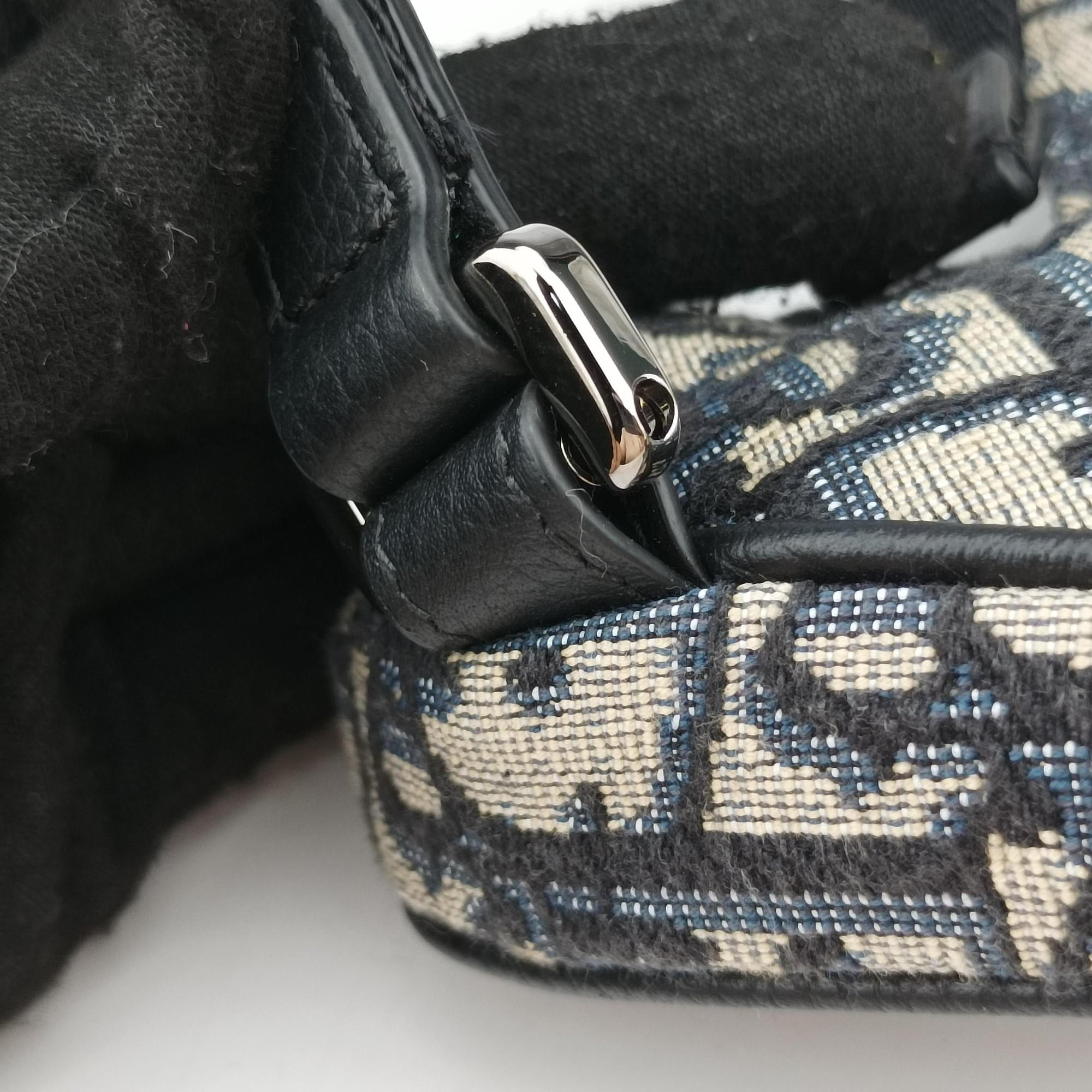 Vintage Christian Dior saddle Navy×Gray Jacquard  bum bag/waist bag | stylenewstar