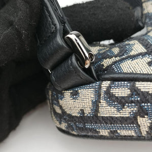 Vintage Christian Dior saddle Navy×Gray Jacquard  bum bag/waist bag | stylenewstar