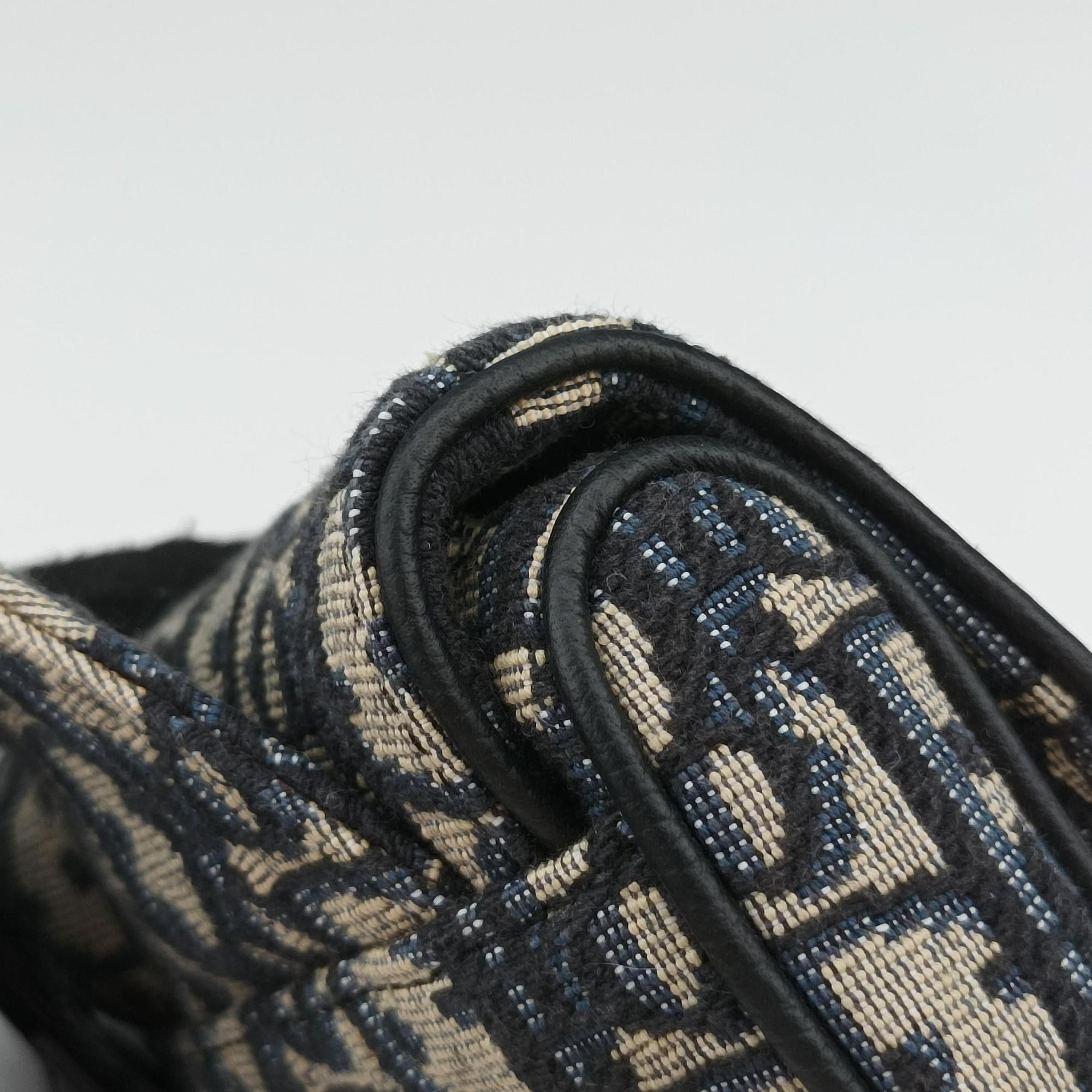 Vintage Christian Dior saddle Navy×Gray Jacquard  bum bag/waist bag | stylenewstar