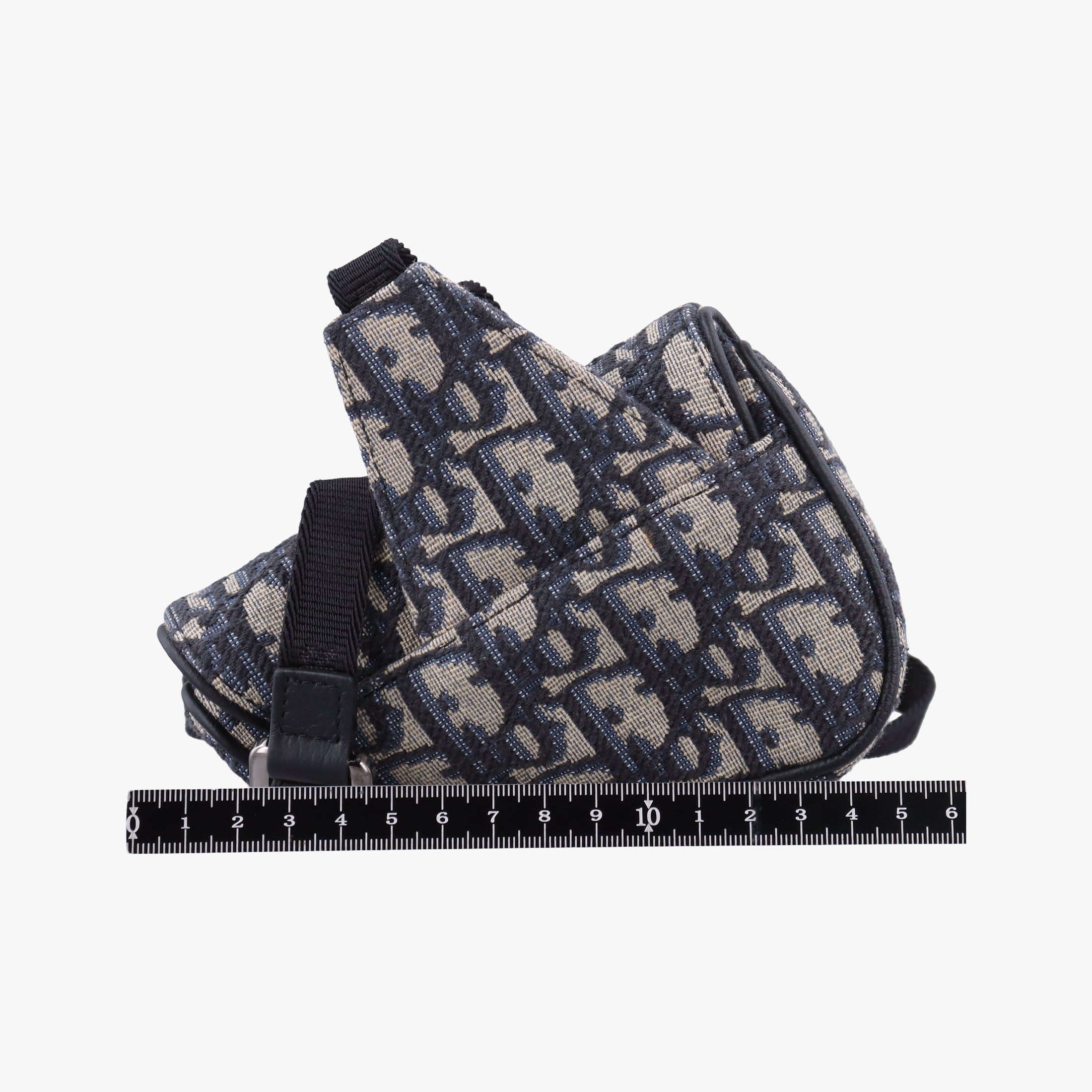 Vintage Christian Dior saddle Navy×Gray Jacquard  bum bag/waist bag | stylenewstar