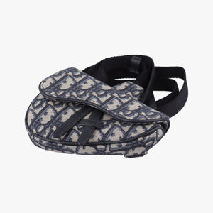 Vintage Christian Dior saddle Navy×Gray Jacquard  bum bag/waist bag | stylenewstar