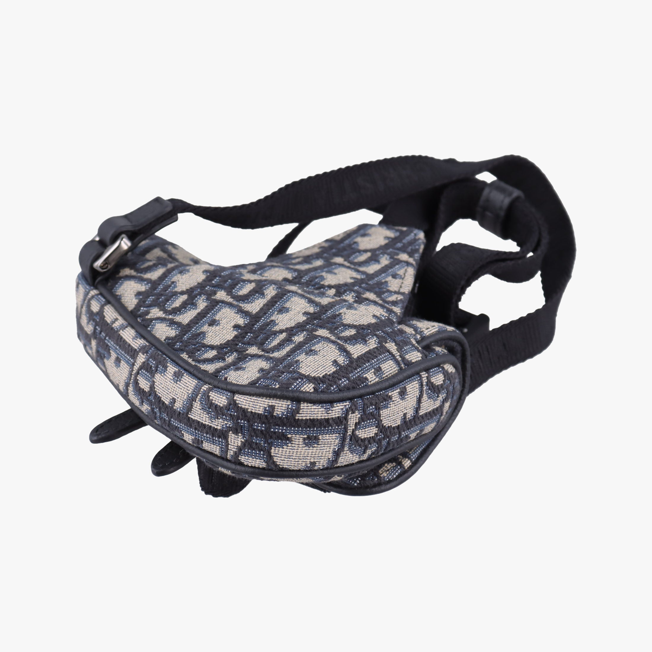 Vintage Christian Dior saddle Navy×Gray Jacquard  bum bag/waist bag | stylenewstar