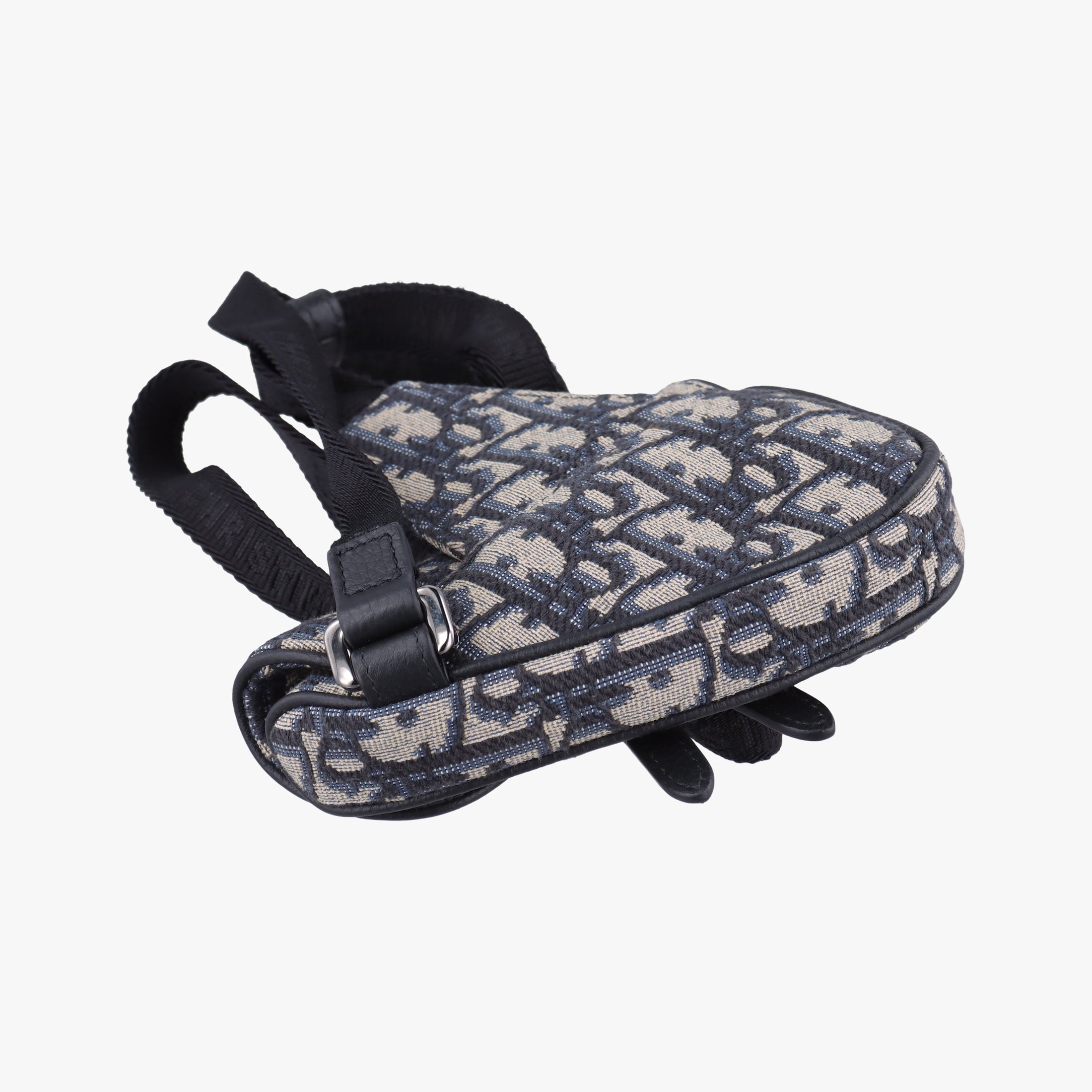 Vintage Christian Dior saddle Navy×Gray Jacquard  bum bag/waist bag | stylenewstar